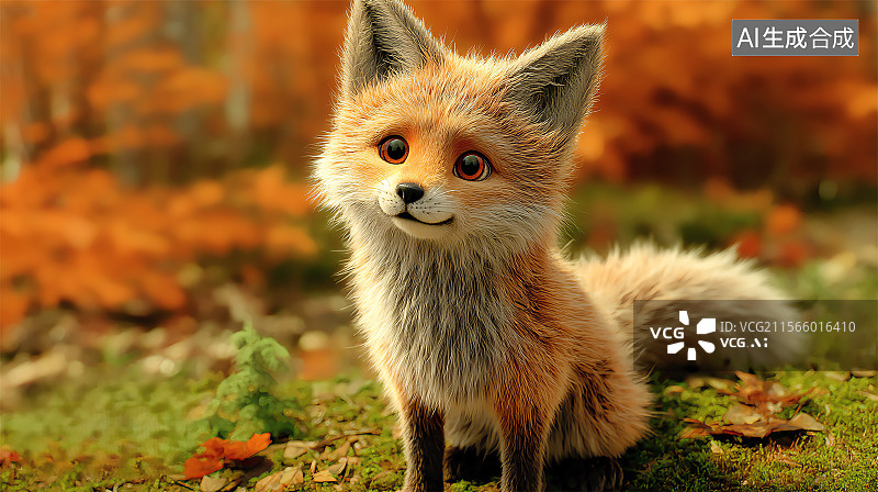 【AI数字艺术】可爱的卡通狐狸图片素材