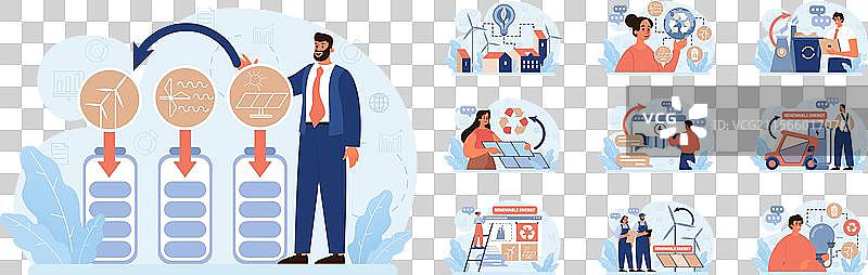 可再生能源设定可持续电力图片素材