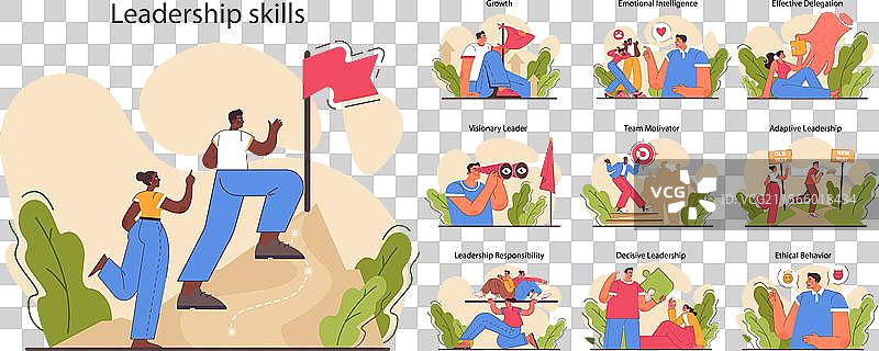 高管的领导技能和软技能组合图片素材