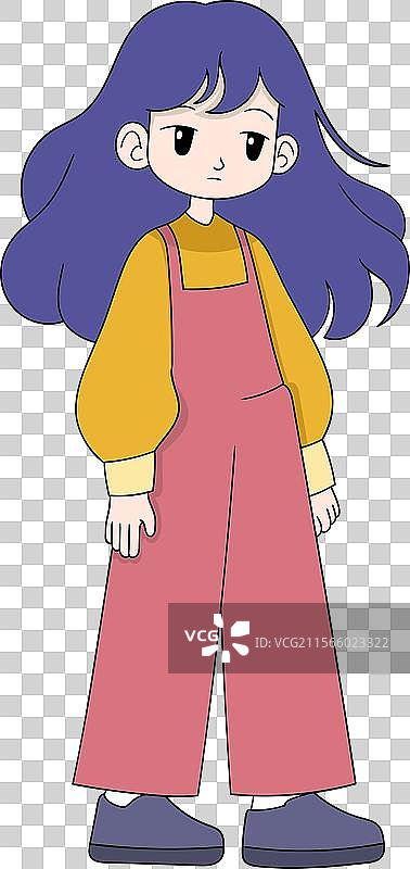 穿着粉色衣服的长发无辜女孩图片素材