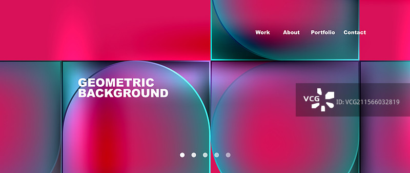 几何抽象玻璃效果，带有圆形和图片素材