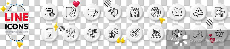 批准的5G互联网和麦克风线条图标图片素材