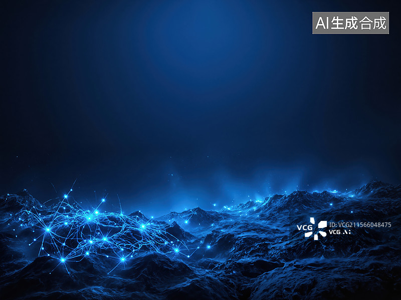 【AI数字艺术】星空下的神秘光芒图片素材