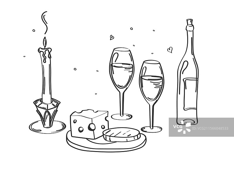 浪漫的复古素描图片素材