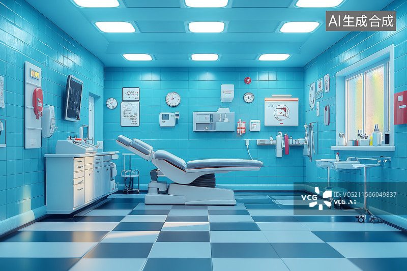 【AI数字艺术】现代化医疗检查室图片素材