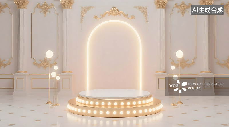 【AI数字艺术】欧式建筑电子商务展台图片素材