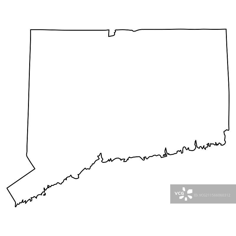 简约的康涅狄格州轮廓地图图片素材