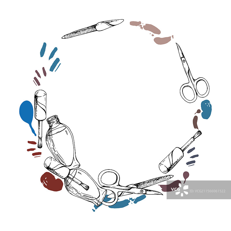 美甲 美足 角质修剪 指甲油 清漆图片素材