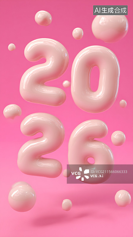 【AI数字艺术】奶油质感2026新年图片素材