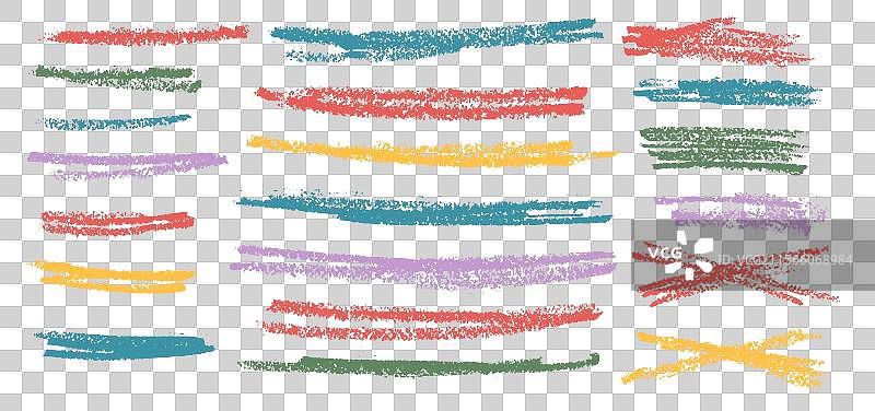 蜡笔下划线铅笔涂鸦线条套装图片素材