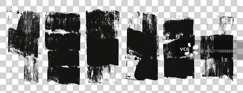 墨水条纹和标记标签的粗糙画笔涂料图片素材