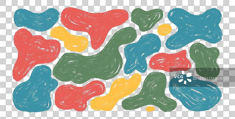 多彩的有机形状不规则蜡笔图案图片素材