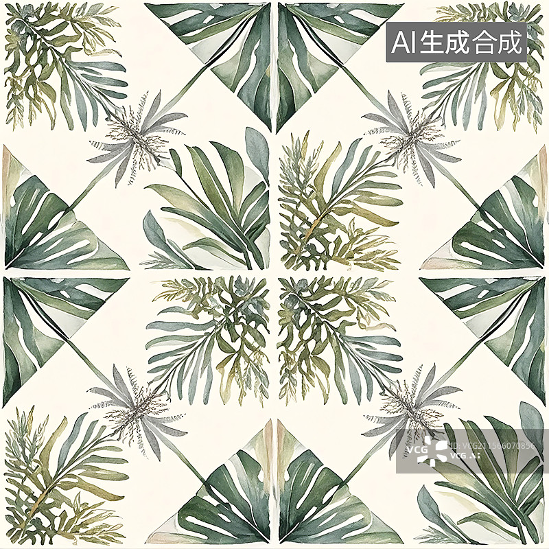 【AI数字艺术】无缝拼接四方连续图清新复古风格印花图案图片素材