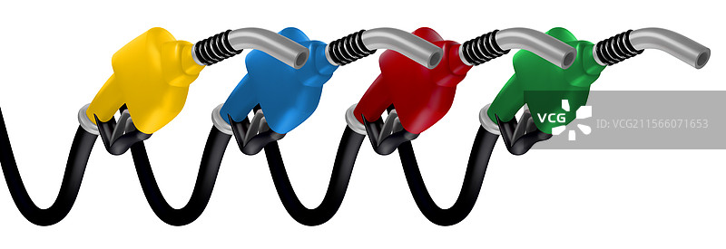 一组燃油泵喷嘴汽油枪图片素材