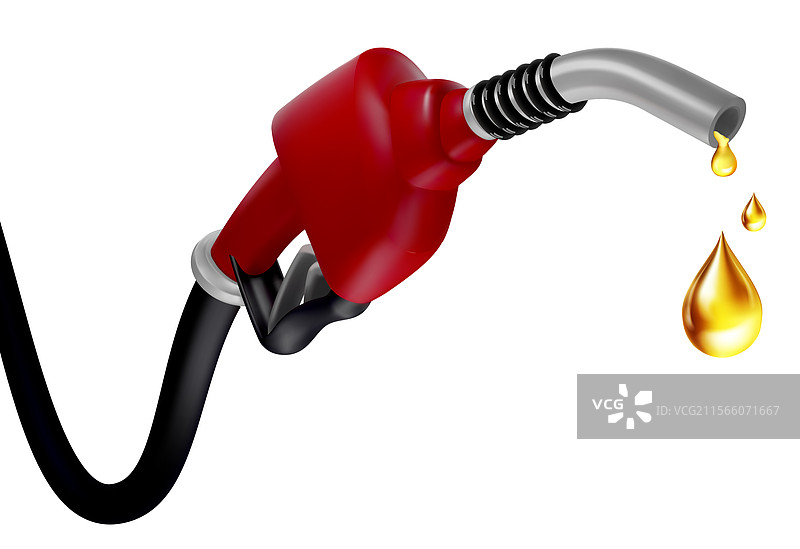 白色背景上的汽油喷射器和汽油泵图片素材
