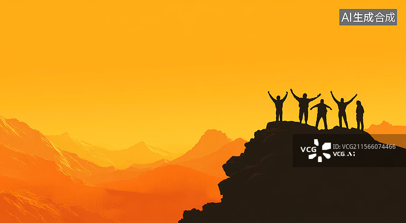 【AI数字艺术】夕阳下的剪影图片素材
