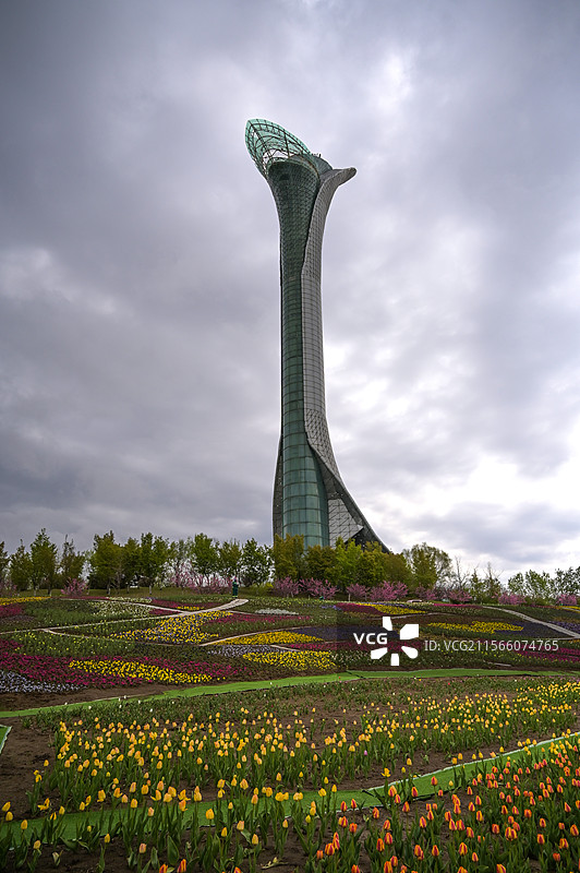 沈阳植物园百合塔图片素材