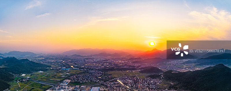 航拍临海市乡村风光图片素材