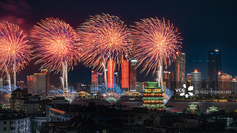 南昌滕王阁烟花表演图片素材