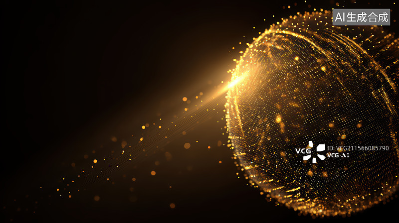 【AI数字艺术】互联网科技主题海报——金色数字地球图片素材