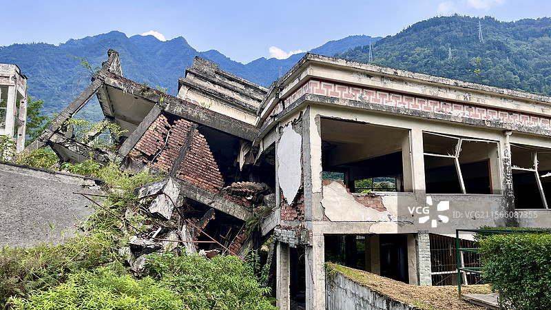 地震倒塌房屋图片素材