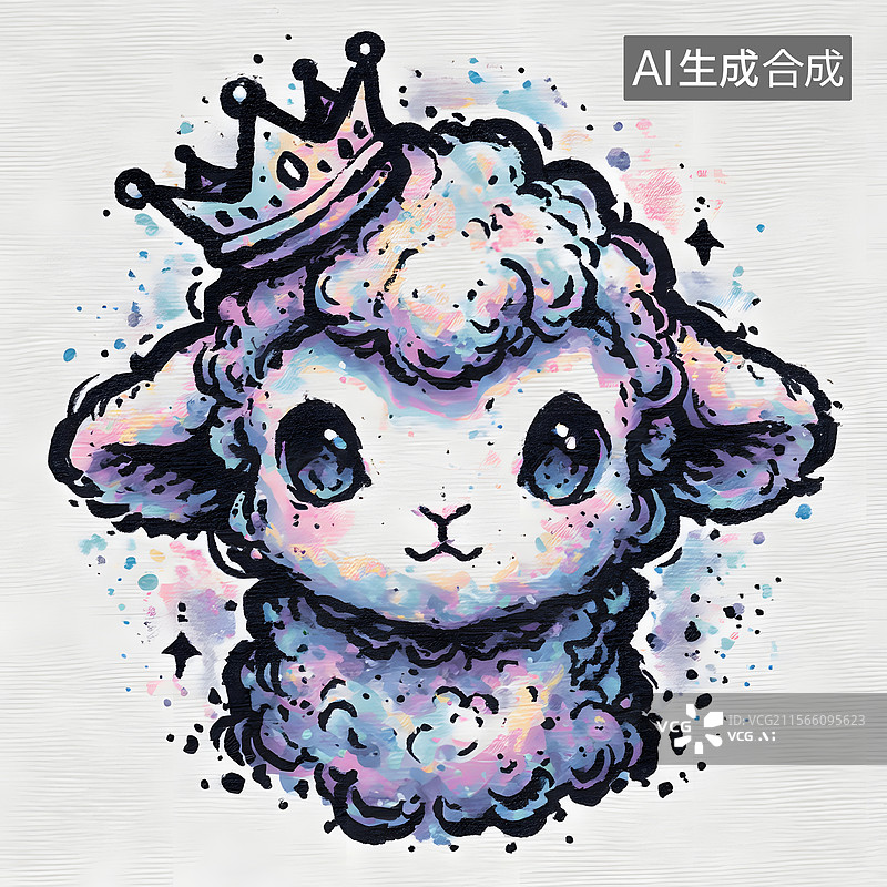 【AI数字艺术】羊 手绘图片素材