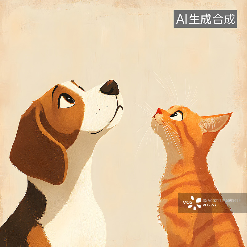【AI数字艺术】小狗和猫图片素材
