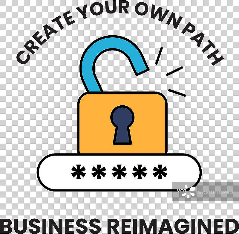 一个用锁和钥匙重新构想的商业模式图片素材