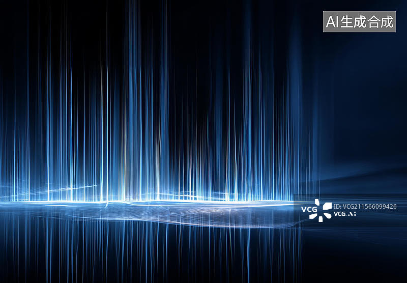 【AI数字艺术】黑暗背景上的抽象光束图片素材