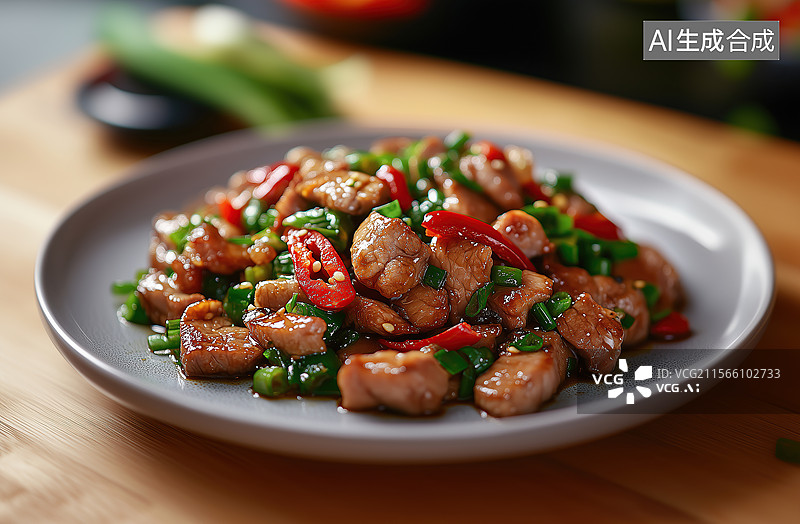 【AI数字艺术】辣椒炒鸡肉丁图片素材