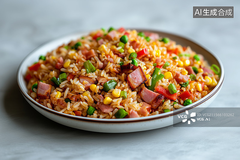 【AI数字艺术】蛋炒饭特写图图片素材
