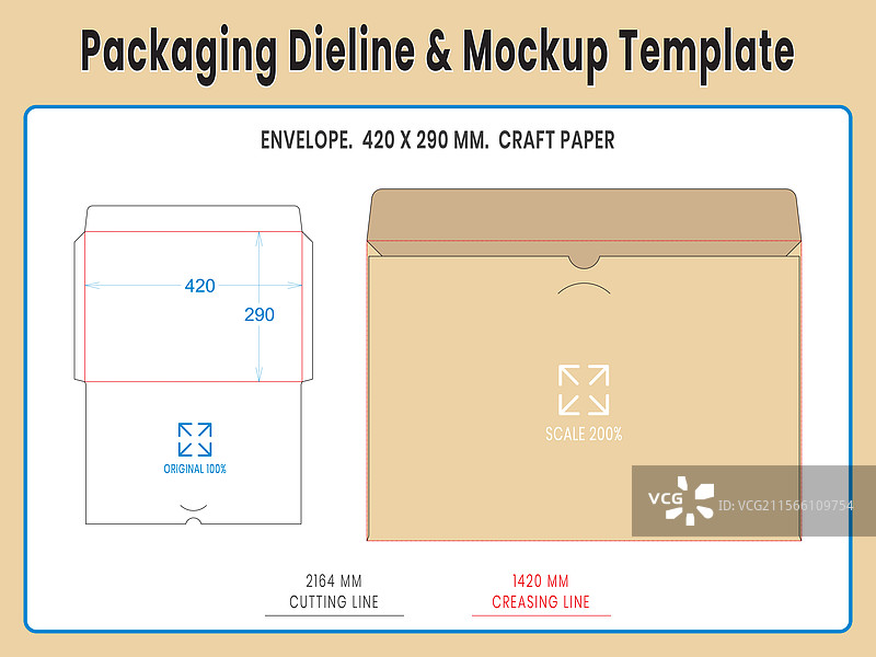 包装模切线和样机模板图片素材