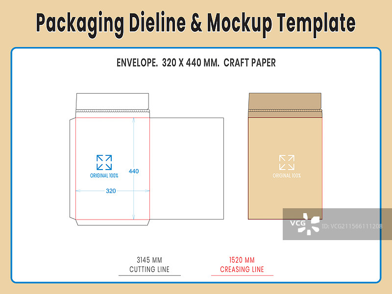 包装模切线和样机模板图片素材
