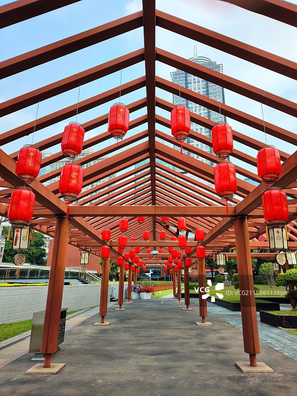 古风宫殿长廊图片素材