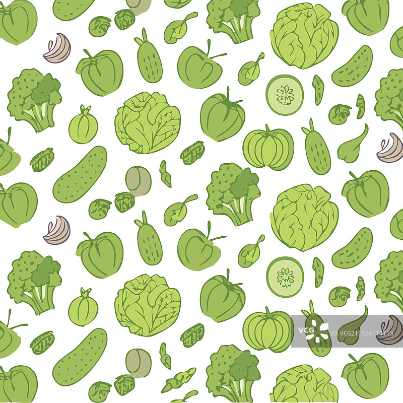 可爱手绘的蔬菜无缝图案图片素材