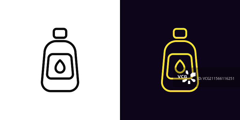 可编辑线条的油瓶图标轮廓图片素材