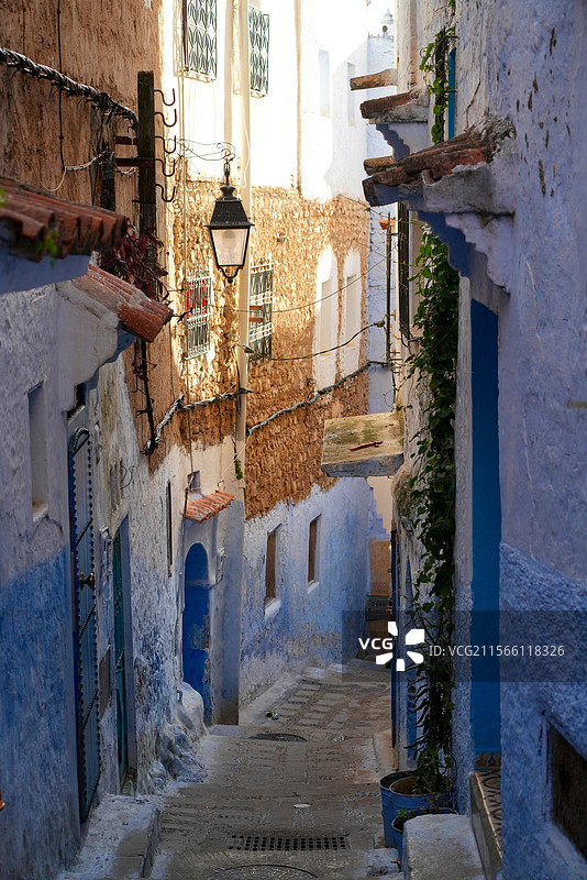 摩洛哥蓝色小镇舍夫沙万图片素材