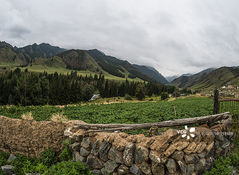 新地乡小分子画家村风光（新疆吉木萨尔县）图片素材