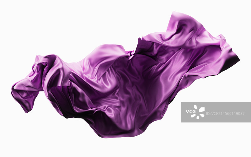 飘逸流动的紫色布料背景三维渲染图片素材