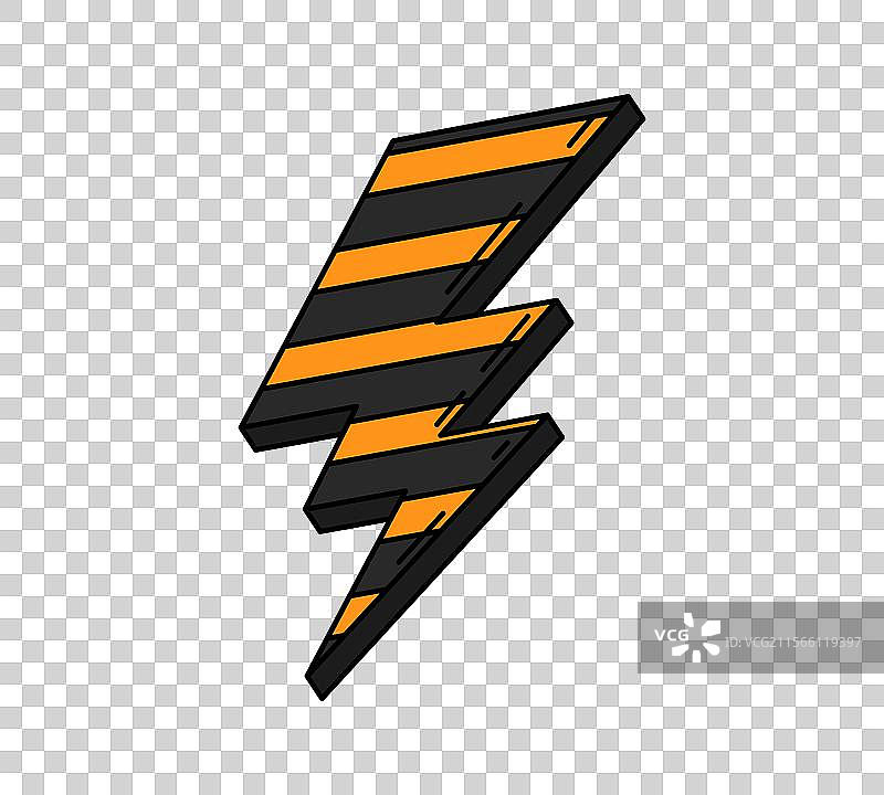 卡通风格的嬉皮士闪电万圣节符号图片素材