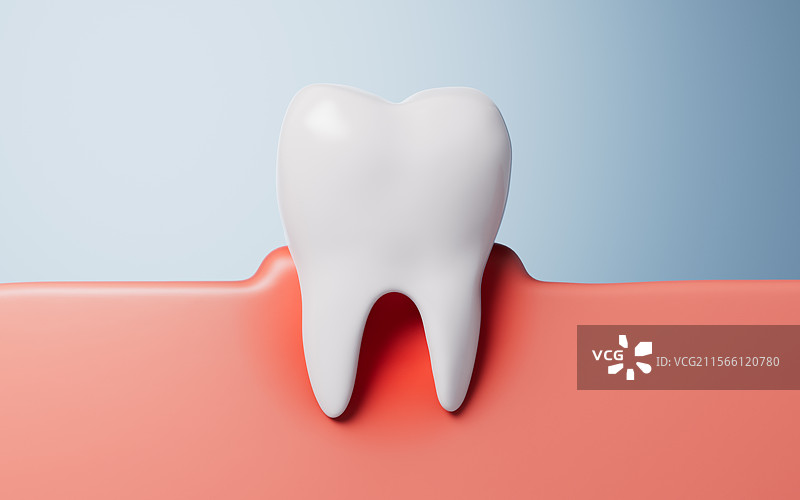 白色牙齿与口腔健康三维渲染图片素材
