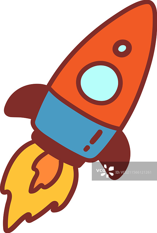 可爱的火箭图标颜色图片素材