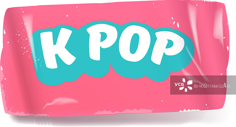 K-pop 粉色徽章 粉色贴纸 置于白色背景上图片素材