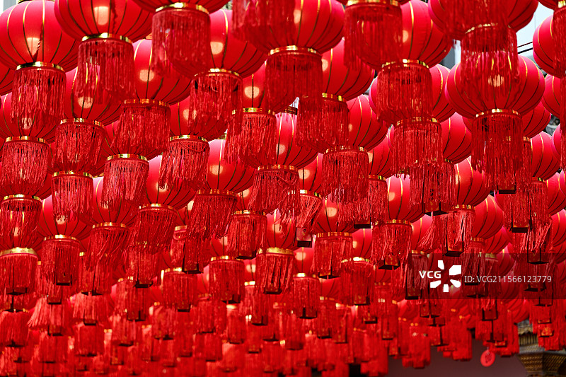 满屏的红灯笼，喜庆，节假日图片素材
