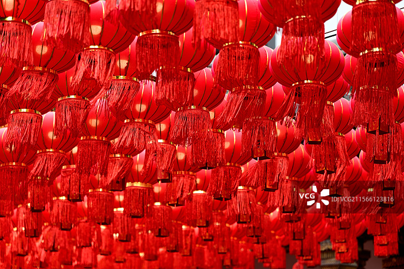 满屏的红灯笼，喜庆，节假日图片素材