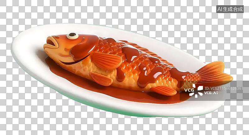 【AI数字艺术】红烧鱼图片素材