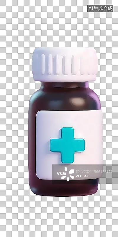 【AI数字艺术】药瓶特写镜头图片素材