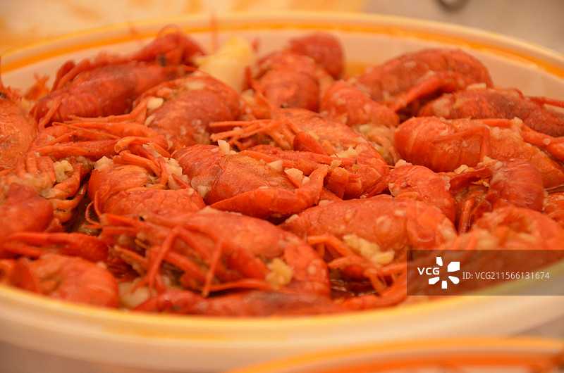 蒜香小龙虾特写图片素材
