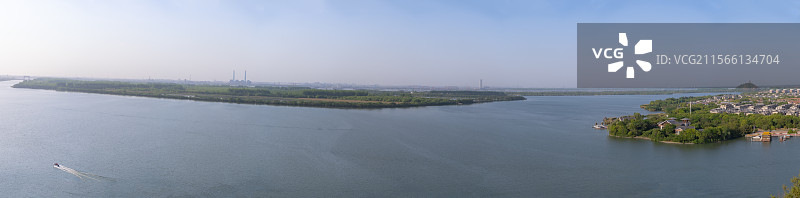 北固山上看长江全景图片素材