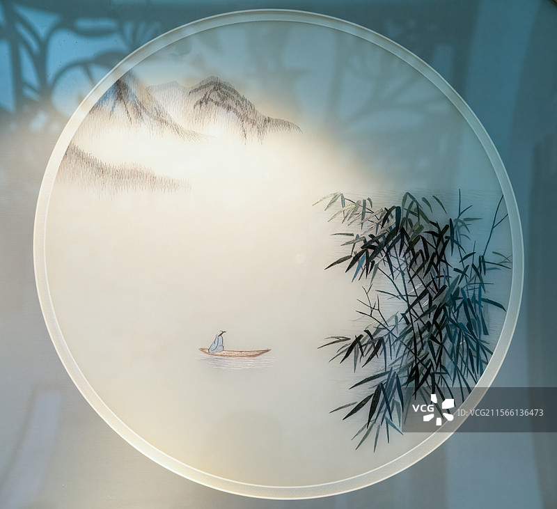 美术工艺，刺绣图案，国画，山水图片素材